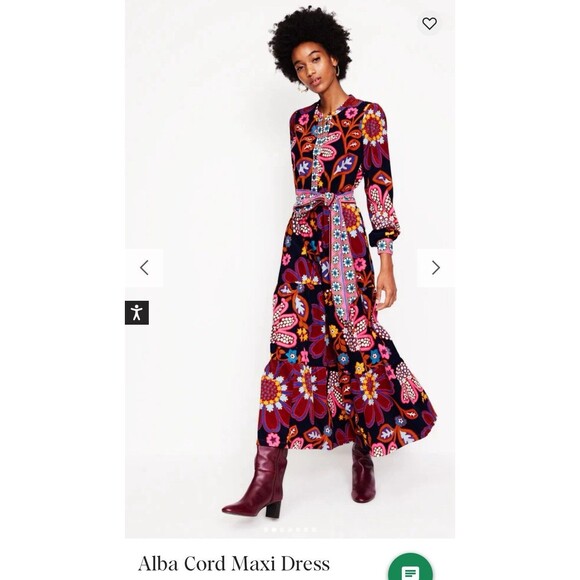 Boden Alba Cord Dress Floral Size 8 NWT *missing Belt - Picture 11 of 12